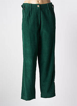 Pantalon drept închidere cu fermoar sub clapetă cu nasturi verde CHARLIE JOE femeie