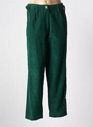 Pantalon drept închidere cu fermoar sub clapetă cu nasturi verde CHARLIE JOE femeie
