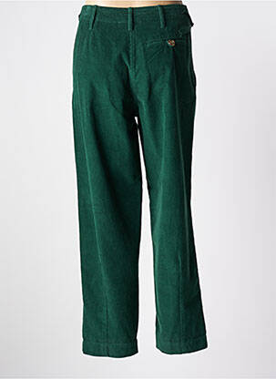 Pantalon drept închidere cu fermoar sub clapetă cu nasturi verde CHARLIE JOE femeie