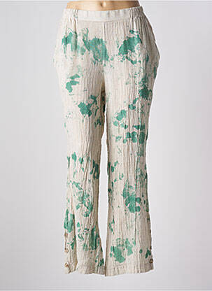 Pantalon drept talie elastică bej LUUKAA femeie