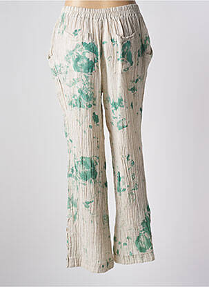 Pantalon drept talie elastică bej LUUKAA femeie