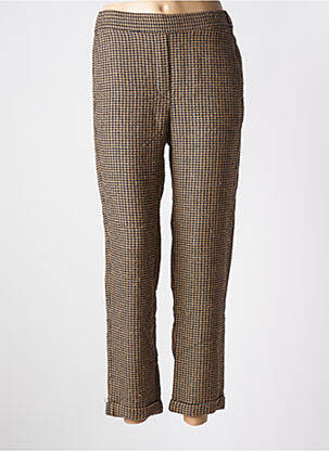 Pantalon 7/8 talie elastică maro DIEGA femeie
