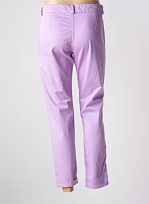 Pantalon 7/8 închidere cu fermoar sub clapetă cu nasturi violet SUNDAY femeie