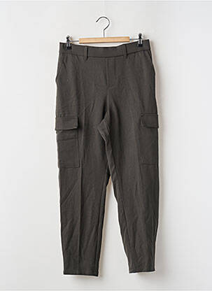 Pantalon larg țesătură poplin talie înaltă verde VERO MODA femeie