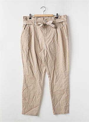 Pantalon chino țesătură poplin talie înaltă maro VERO MODA femeie