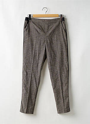 Pantalon chino broderie galoni laterali mărime normală maro LE TEMPS DES CERISES femeie