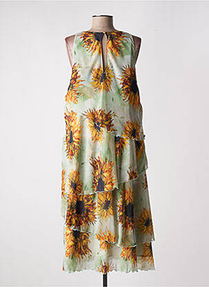Rochie midi imprimeu floral fără mâneci verde MD'M femeie