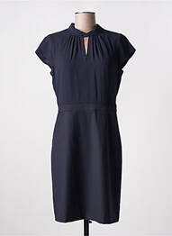 Rochie midi țesătură crep mâneci scurte albastru COMMA, femme