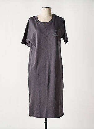 Rochie midi mâneci scurte mâneci scurte gri DEELUXE femeie
