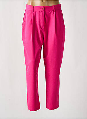 Pantalon chino țesătură poplin talie înaltă roz BANDITAS FROM MARSEILLE femeie