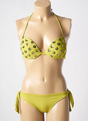 Costum de baie din două piese elasticitate sutien cu susținere înaltă și burete detașabil verde GENIUS femeie