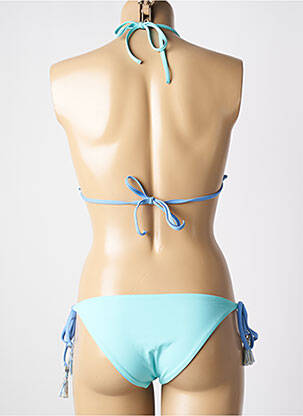 Costum de baie din două piese elasticitate sutien cu susținere înaltă și burete detașabil albastru GENIUS femeie