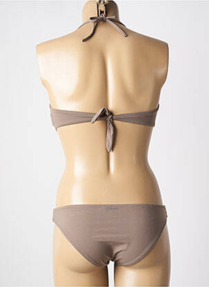 Costum de baie din două piese elasticitate top bentiță maro GENIUS femeie