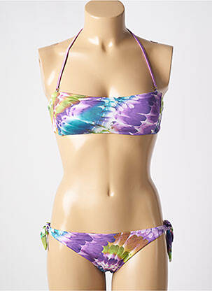 Costum de baie din două piese elasticitate top bentiță violet GENIUS femeie