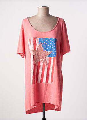 Tunică mâneci scurte roz PIMENT ROUGE femeie