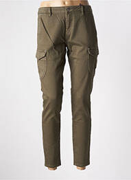Pantalon cargo țesătură poplin mărime normală verde KAPORAL femme
