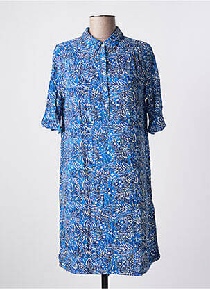 Rochie scurtă croială fluidă mâneci scurte albastru LOLA ESPELETA femeie