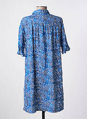 Rochie scurtă croială fluidă mâneci scurte albastru LOLA ESPELETA femeie