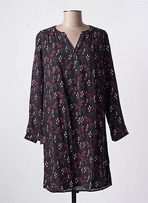 Rochie scurtă croială fluidă mâneci lungi negru JULIE GUERLANDE femeie