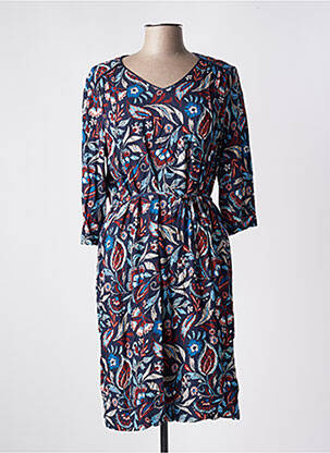 Rochie midi imprimeu floral mâneci 3/4 albastru GRIFFON femeie