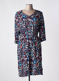 Rochie midi imprimeu floral mâneci 3/4 albastru GRIFFON femme