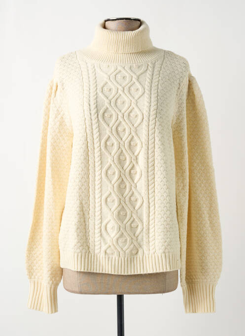 Pulover cu guler înalt bej JULIE GUERLANDE femeie