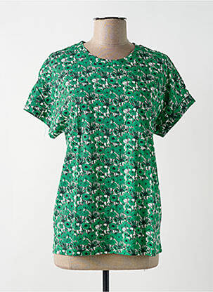 Tricou elasticitate mâneci scurte verde BRANDTEX femeie