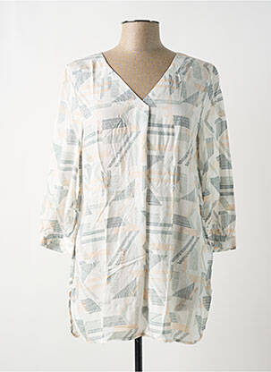 Tunică mâneci lungi alb TBS femeie