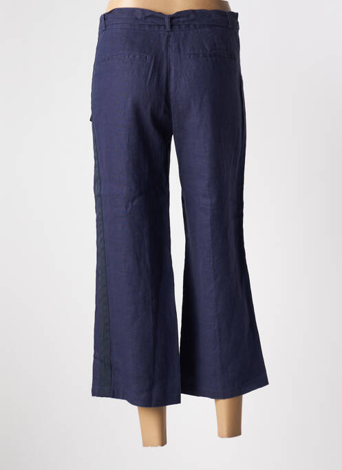Pantalon trei sferturi croială dreaptă talie înaltă albastru JULIE GUERLANDE femme