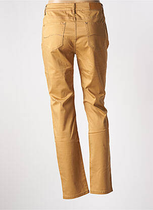 Pantalon slim țesătură poplin mărime normală galben YZY femeie