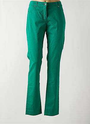 Pantalon slim țesătură poplin mărime normală verde BRANDTEX femeie