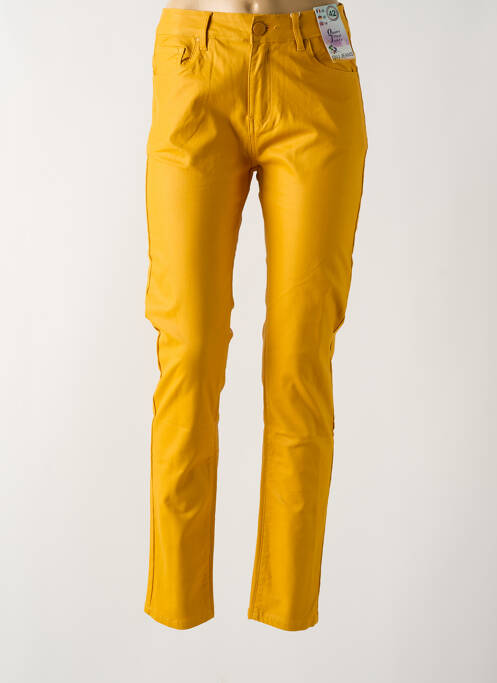 Pantalon slim galben QUATRE VINGT JOURS femeie