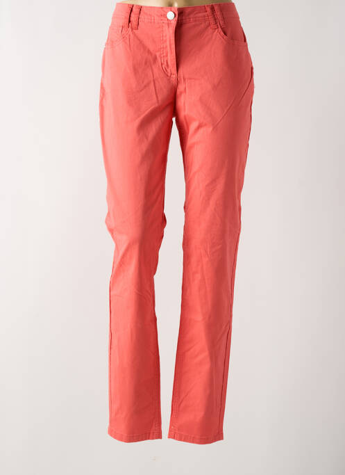 Pantalon slim țesătură poplin mărime normală portocaliu BRANDTEX femme
