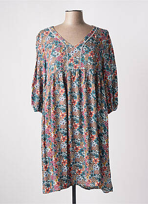 Rochie midi imprimeu floral mâneci 3/4 albastru LOLA ESPELETA femeie