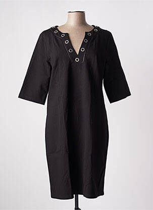 Rochie midi mâneci 3/4 mâneci 3/4 negru JULIE GUERLANDE femeie