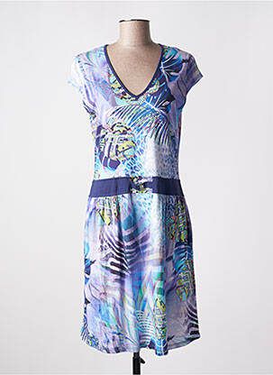 Rochie midi mâneci scurte mâneci scurte albastru MASSANA femeie