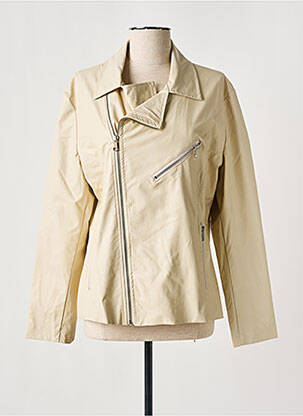 Geci din piele ecologică bej SOPHIA CURVY femeie