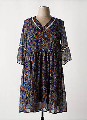 Rochie midi mâneci 3/4 mâneci 3/4 albastru MERI & ESCA femeie