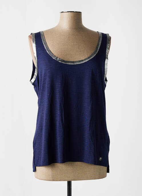 Maiou serigrafie fără mâneci albastru MARBLE femme