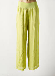 Pantalon larg țesătură crep mărime normală verde SEMIOLOGY femme