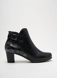 Botine/ghete țesătură satinată toc de 4 la 6 cm negru KARSTON femme