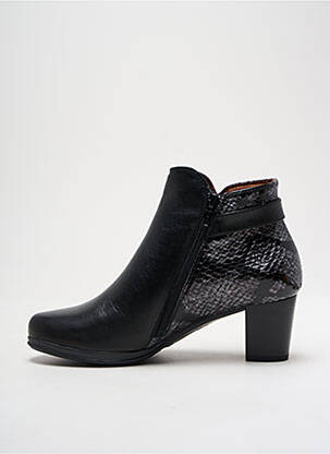 Botine/ghete țesătură satinată toc de 4 la 6 cm negru KARSTON femeie