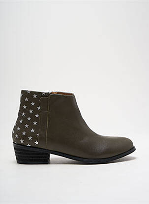 Botine/ghete material neted toc plat până la 3 cm verde KARSTON femeie