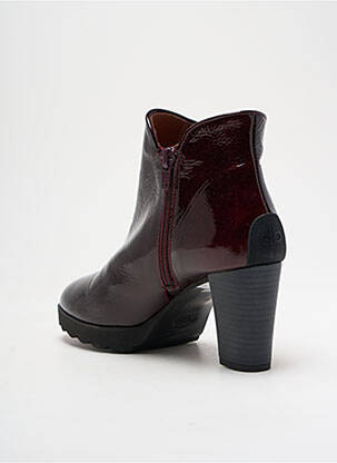 Botine/ghete toc pătrat toc de 4 la 6 cm roșu GODY femeie