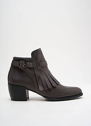 Botine/ghete material neted toc de 4 la 6 cm maro GADEA femeie