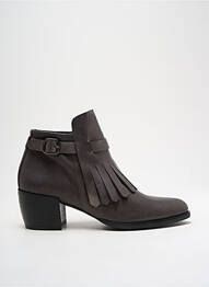 Botine/ghete material neted toc de 4 la 6 cm maro GADEA femeie