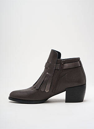 Botine/ghete material neted toc de 4 la 6 cm maro GADEA femeie