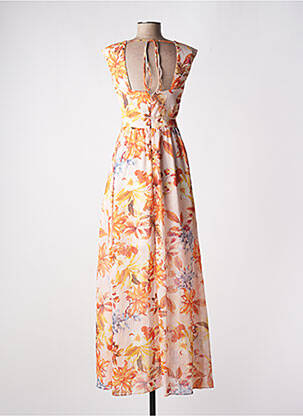 Rochie lungă imprimeu floral fără mâneci portocalie GUESS femeie