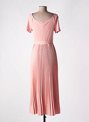 Rochie lungă mâneci scurte mâneci scurte roz GUESS femeie