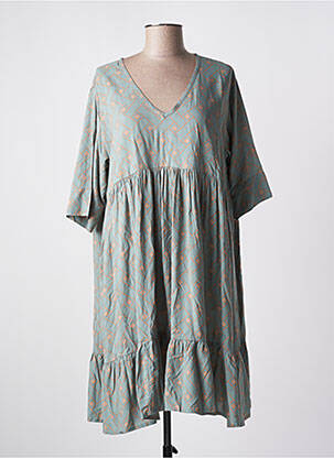 Rochie scurtă mâneci scurte mâneci scurte verde GENESIS femeie